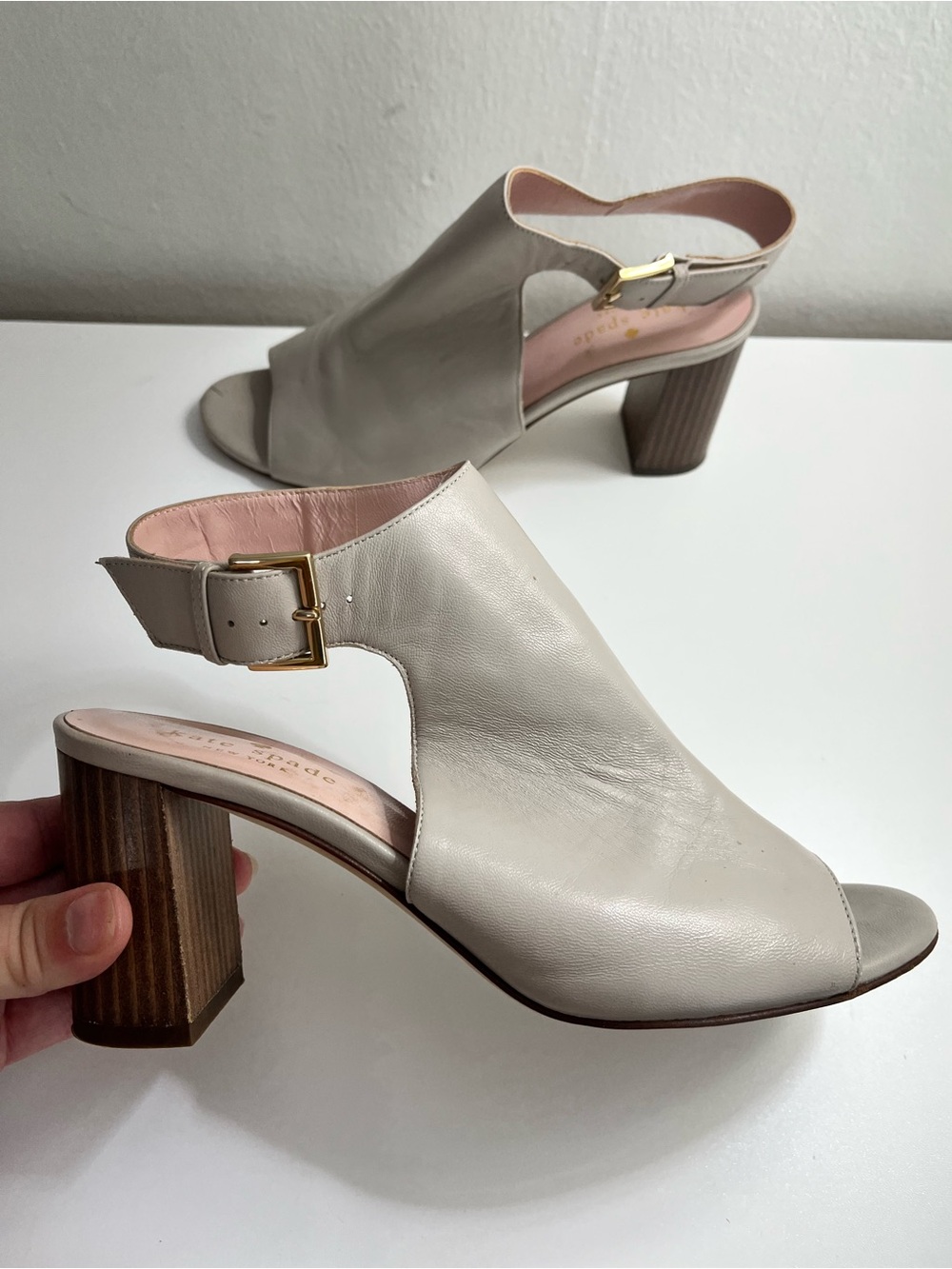 Kate Spade New Ingrada Peep Toe Block Heel Sandals Size 6.5